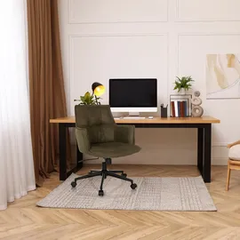 hjh living Homeoffice Stuhl gepolstert SOLAO LIFE Schreibtischstuhl Drehstuhl höhenverstellbar, Stoffbezug Grün