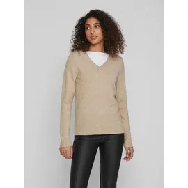 VILA V-Neck L/S Knit TOP Beige XL