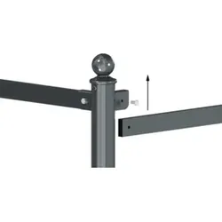 Schake Flachstahl 45X15mm für Barriere, System Länge:1000mm, beschichtet, RAL 6005