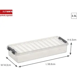 SUNWARE Q-Line Aufbewahrungsbox 385 x 140 x 66 mm 1-tlg. transparent/grau