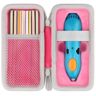 Aenllosi Aufbewahrungsetui kompatibel mit 3Doodler Start+ Essentials (2024) 3D-Stift-Set für Kinder, Aufbewahrungs-Netztaschen-Halter für 3D Stift Filament und USB-Kabel (nur Etui, Rosa)