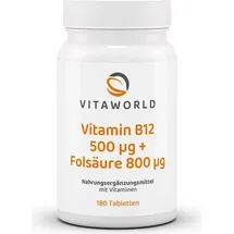 Vitamin B12 500 µg + Folsäure 800 µg Tabletten 180 St.