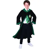 RUBIE'S Harry Potter Offizielles Slytherin-Kleid für Kinder, 7-10 Jahre, Kostüm, schwarzes Kleid mit Kapuze – für Halloween, Karneval – Geschenkidee zu Weihnachten