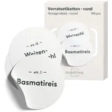 SILBERTHAL Etikett für Vorratsgläser Rund 156 Stück, Vorgedruckt & Blanko, wasserfest & wiederverwendbar weiß Ø 6.7 cm