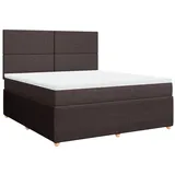 vidaXL Boxspringbett mit Matratze Dunkelbraun 180x200 cm Stoff