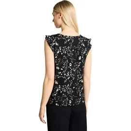 Tom Tailor Loose Fit Top in Crinkle-Optik, Black, L