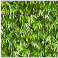 zaunzu Sichtschutzstreifen Bambus bedruckter Sichtschutz 2,5m x 2,0m, (1 Rolle, Motivdruck Sichtschutzstreifen), Beidseitiger Druck für Doppelstabgitter grün