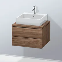 Duravit L-Cube 62x54,7cm, Nussb dkl., f Kons, 2 Schub.