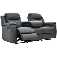 vente-unique Relaxsofa Leder 3-Sitzer - Anthrazit - EVASION