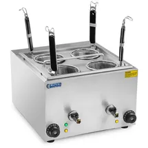 Royal Catering RCNK-4 Elektrischer Pastakocher (4 l, 4 Körbe, 2 x 1500 W, 230 V, Ablaufhahn, Edelstahl)