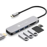 NOVOO USB-C Aluminium Hub 5 Anschlüsse mit PowerDelivery