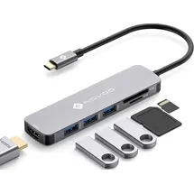 NOVOO USB-C Aluminium Hub 5 Anschlüsse mit PowerDelivery