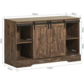 SoBuy Sideboard mit Schiebetüren Kommode Küchenschrank Flurschrank Beistellschrank Lowboard TV-Schrank
