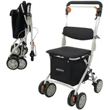 Mobiclinic Mobiclinic®, Rollator, Coliseo, Mit großer Einkaufstasche und Sitz, 21 L, Rollator faltbar und leicht, Einkaufswagen mit Sitz, Doppeltes Bremssystem, 4 Räder, Aus Stahl, Stabil, Schwarz