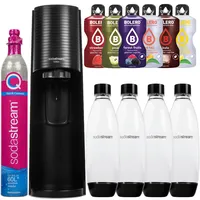 NEU Sodastream Wassersprudler Terra Schwarz Set mit 4 Flaschen 6 Sirups CO2