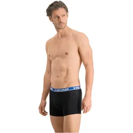 Head Herren Boxershorts im Pack - Basic, Baumwoll Stretch, einfarbig Schwarz/Blau XL
