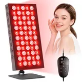 Rotlichtlampe Panel für Red Light Therapy, Infrarotlampe mit Timer, 660nm 850nm Rotlicht Therapie für Gesicht, Infrarottherapie Rotlichtlampe Therapie, Lichttherapie Infrarot Lampe Wärmelampe 60 LEDs
