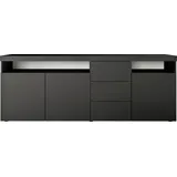 borchardt Möbel Sideboard »Kapstadt«, Breite 200 cm mit 3 Schubkästen, schwarz