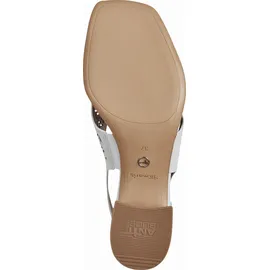TAMARIS Damen Sandalen mit Absatz Leder Blockabsatz Sommer; WHITE/weiß; 39 EU