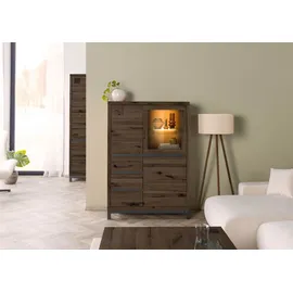MASSIVMOEBEL24.DE Highboard Wildeiche 166x40x148 bianco geölt VILLANDERS #207