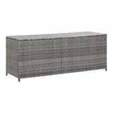 vidaXL Garten-Auflagenbox Grau 150x50x60 cm Poly Rattan
