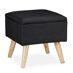 relaxdays Hocker mit Stauraum 10029605_46 schwarz