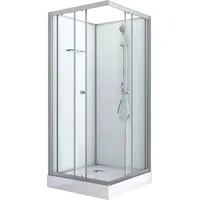 Sanotechnik Komplettdusche FORTE, BxT: 80x80 cm, Einscheibensicherheitsglas, quadratisch silberfarben