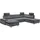 ed exciting design Eckcouch Polyester 5-Sitzer Grau