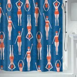 Spirella Duschvorhang Baigneuses 180 x 200 cm blau/rot