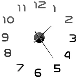 vidaXL 3D-Wanduhr Modernes Design 100 cm XXL Schwarz