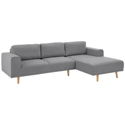 Ecksofa HOME AFFAIRE "Lasse L-Form", grau (hellgrau), B:273cm H:90cm T:167cm, Struktur fein( 100% Polyester), Filzoptik (100% Polyester), Luxus-Microfaser (100% Polyester), Sofas, im scandinavischen Stil mit Holzfüßen