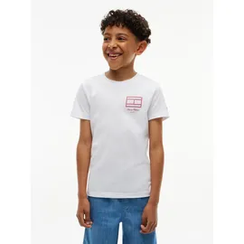 Tommy Hilfiger T-Shirt TOMMY HILFIGER, Jungen, Gr. 3 (98), weiß, Single Jersey, Obermaterial: 100% Baumwolle, unifarben, regular fit normal, Rundhals, abgesteppte Kante, Shirts T-Shirt, Rundhalsausschnitt, Regula Fit, reine Baumwolle, Kinder bis 16 Jahre