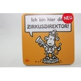 Sheepworld - 45470 - Untersetzer, Schaf, Ich bin hier der Zirkusdirektor!, Kork, 9,5cm x 9,5cm