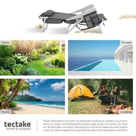 Tectake Aluminium Strandstuhl Grau