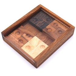 ROMBOL Denkspiele Spiel, Schiebespiel Platzwechsel - sehr anspruchsvolles Schiebepuzzle aus Holz, Holzspiel