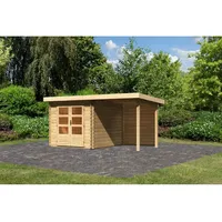 Karibu Gartenhaus Anbau-Gartenhaus 4,54 x 3,33 m Braun