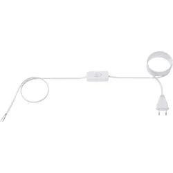 BACHMANN Zuleitung 2x0,75 1,8m weiss, H03VVH2-F Eurostecker unverp. Schalter