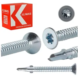 Klimas WSDST Flügelbohrschrauben Holz-auf-Stahl 6,3 x 70 mm 200 Stück