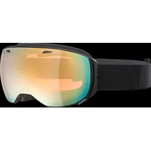 Alpina BIG HORN Q - Verspiegelte, Kontrastverstärkende & Polarisierte Skibrille Mit 100% UV-Schutz Für Erwachsene, black matt, One Size