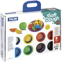 Milan Koffer mit 8 Flaschen 59 g Soft Dough mit Werkzeugen Kochzeit mehrfarbig