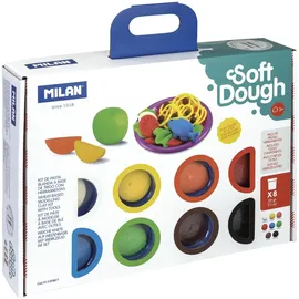 Milan Koffer mit 8 Flaschen 59 g Soft Dough mit Werkzeugen Kochzeit mehrfarbig
