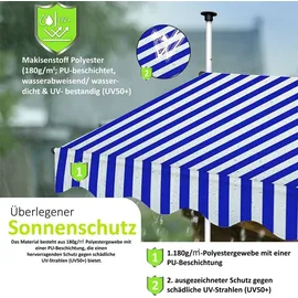 MuCoLa Klemmmarkise 350 x 120 cm grau