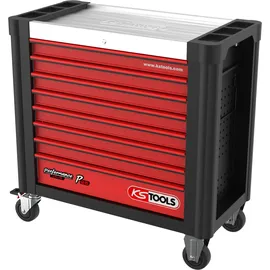 KS Tools PERFORMANCEplus P25 SCHWARZ/ROT Werkstattwagen mit 8 Schubladen