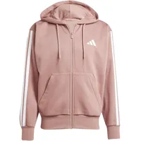 Adidas Essentials 3 Stripes Fleece Zipper Hoodie, warm Clay/White, S