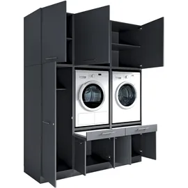 laundreezy Mehrzweckschrank-Set 186 x 238 x 68 cm Grau