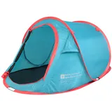 Mountain Warehouse Pop-up-Zelt - Zeltboden, einschichtiges 2-Personen-Campingzelt, wasserabweisendes Familienzelt, atmungsaktiv und leicht - Ideal für Frühling, Sommer Hellblau Einheitsgröße