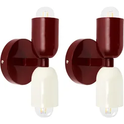 Wandlampe 2er Set TOPI Metall Rot