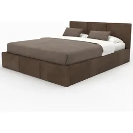 Muralo Polsterbett Stoffbett Bett mit Container Doppelbett Modernes Design Braun