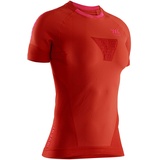 X-Bionic Short Sleeve Women Invent Run Speed Shirt, Sunset orange/Neon Flamingo, XL