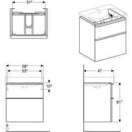 Geberit Smyle Square Waschtischunterschrank 2 Schubladen